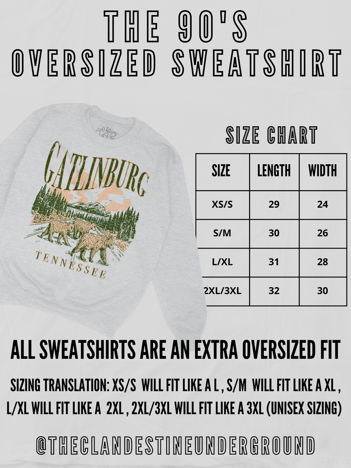 Underground Original Design: Moose Jaw, Canada 90's Oversized Crewneck Sweatshirt