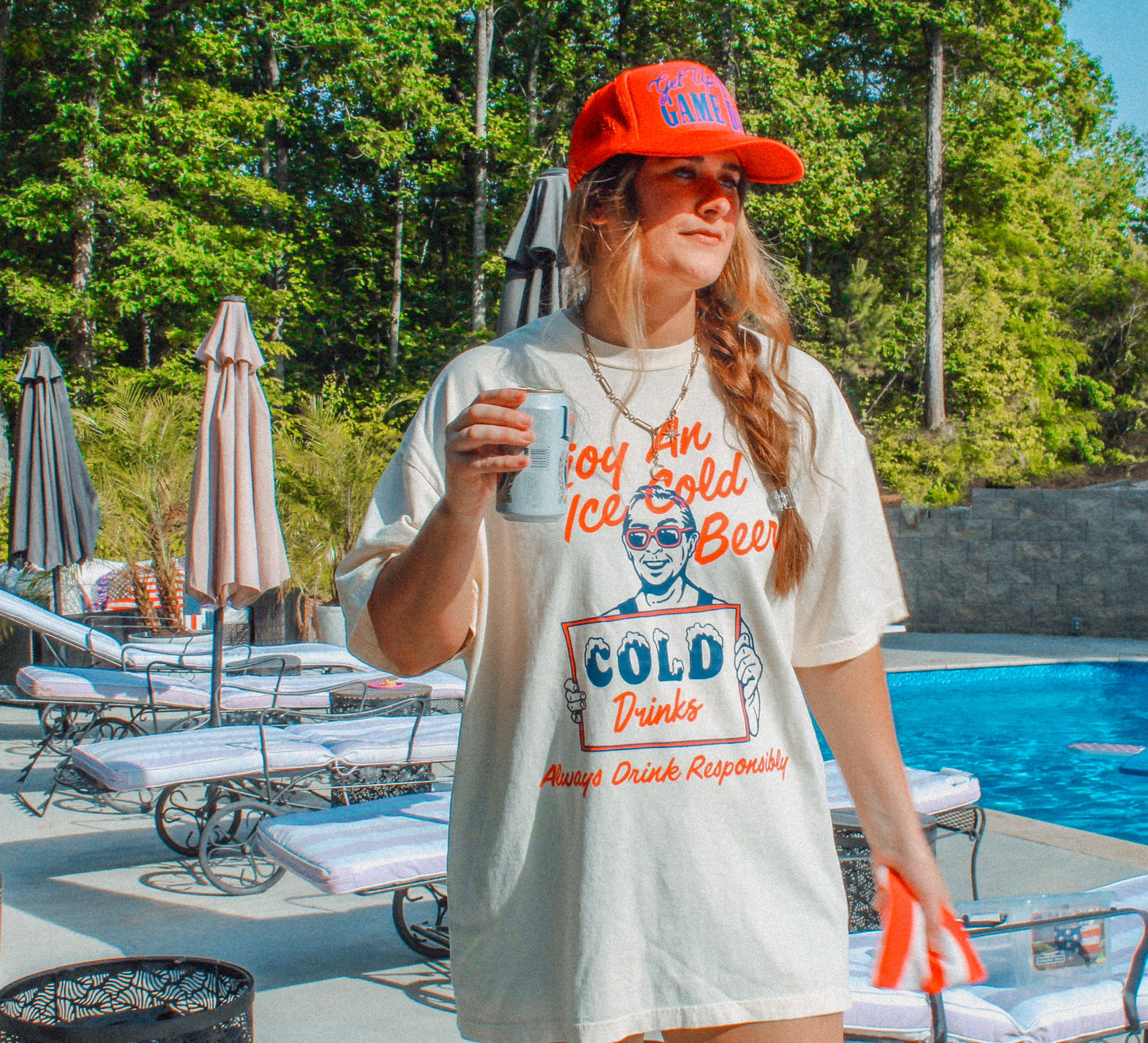 Underground Original Design: Enjoy an Iced Cold Beer Oversized TShirt