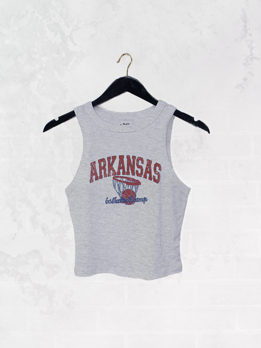 Underground Original Design: Arkansas Basketball Camp Micro-Ribbed Cropped Tank