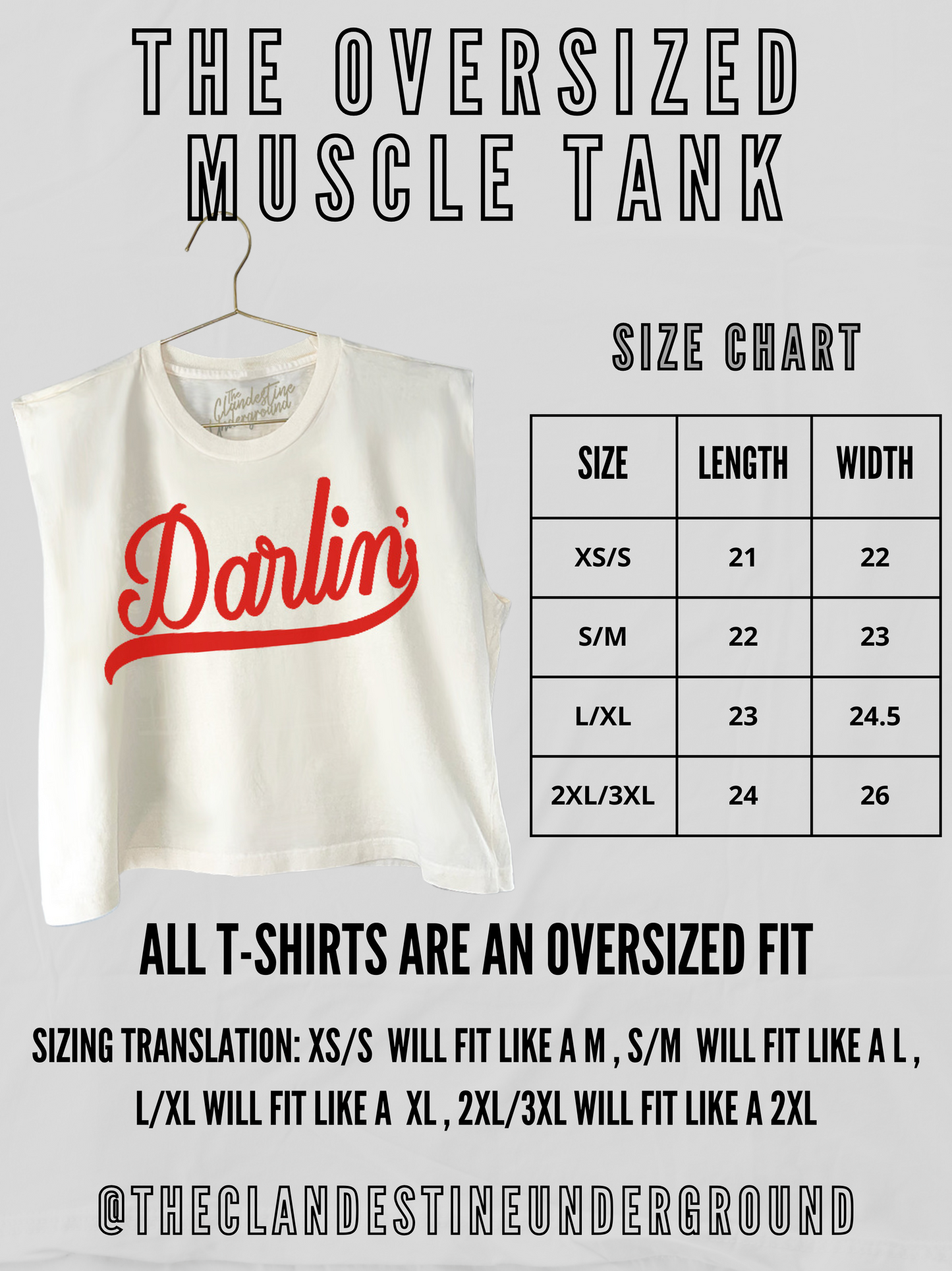 Underground Original Design: Darlin', Western Vintage Cropped Muscle Tank