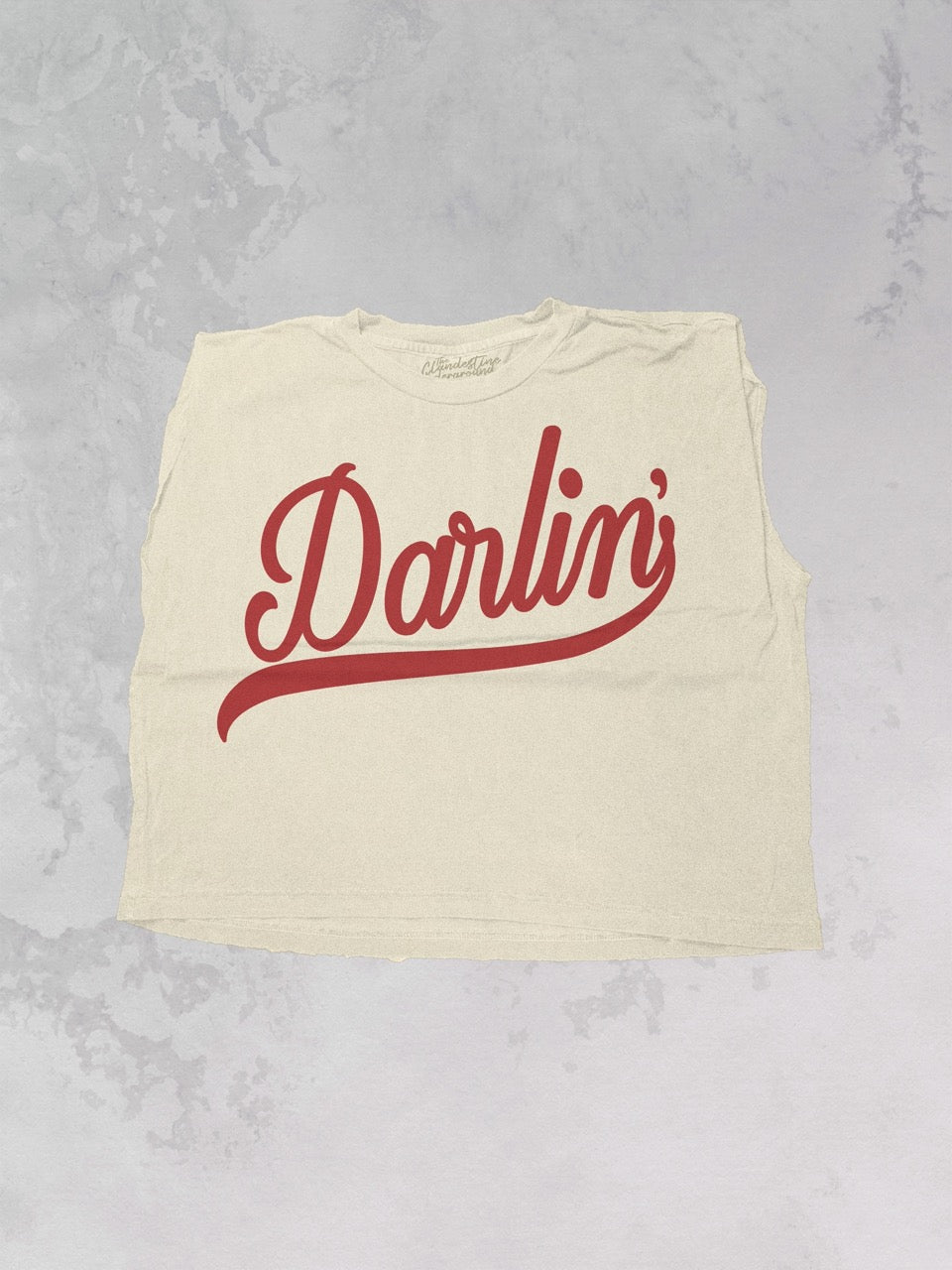 Underground Original Design: Darlin', Western Vintage Cropped Muscle Tank