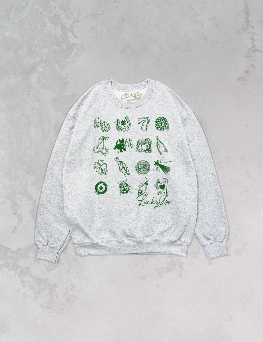 Underground Original Design: Lucky You, St. Patrick's Icons Oversized 90's Sweatshirt