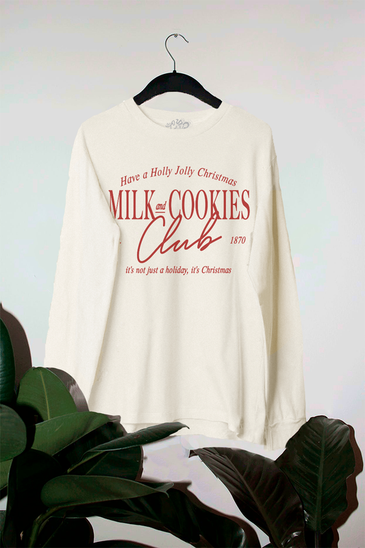 Underground Original Design: Milk & Cookies Club Long Sleeve Oversized TShirt