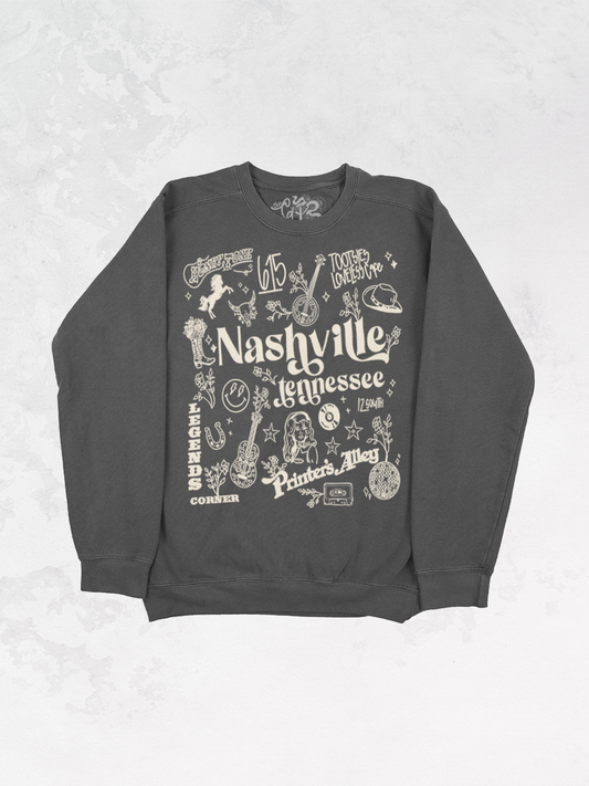 Underground Original Design: Nashville Tennessee Oversized Vintage Sweatshirt