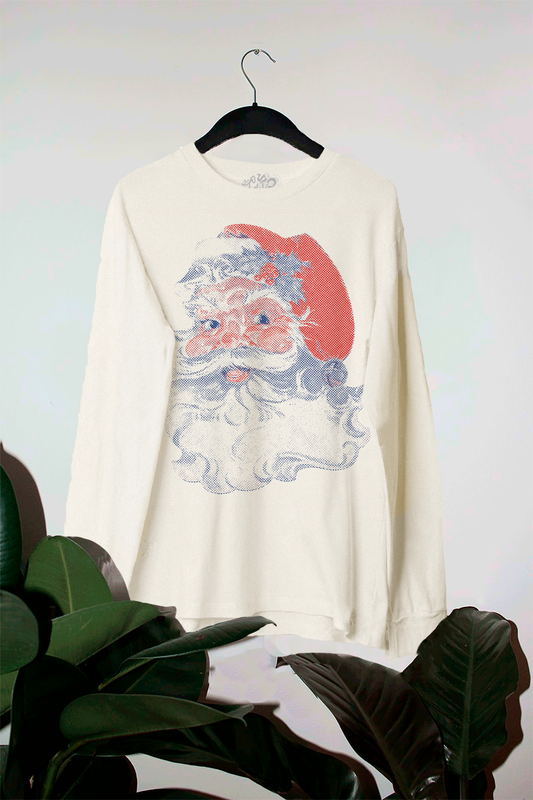 Underground Original Design: Retro Santa Long Sleeve Oversized T-Shirt